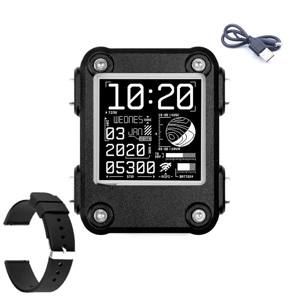 Smart Watch 2.0 PLUS Programmable Electronic Watch ESP32 Based Open Source E-Paper Display bluetooth Connectivity Real-Time Clock — view 3