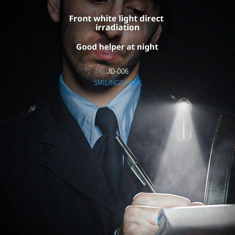 Smiling Shark JD-006 Rechargeable Shoulder Light COB Floodlight with Back Clip Type-C Charging Waterproof 5 Lighting Modes Security Patrol Emergency Flashlight — view 4