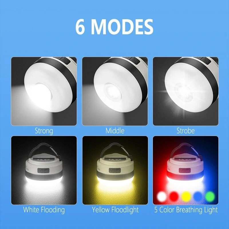 SMILING SHARK Multifunctional Portable Adjustable Lantern Outdoor Camping Tent Light Rechargeable Emergency Lighting — view 5