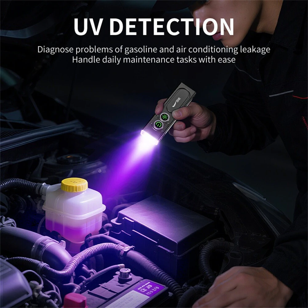 SMILING SHARK Multifunctional Type-C Rechargeable Flashlight Green Beam White Light UV Light and Side Lights Waterproof with Magnetic Repair Work Lamp for Outdoor Fishing Hiking — view 4