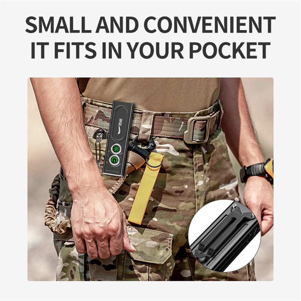 SMILING SHARK Multifunctional Type-C Rechargeable Flashlight Green Beam White Light UV Light and Side Lights Waterproof with Magnetic Repair Work Lamp for Outdoor Fishing Hiking — view 6