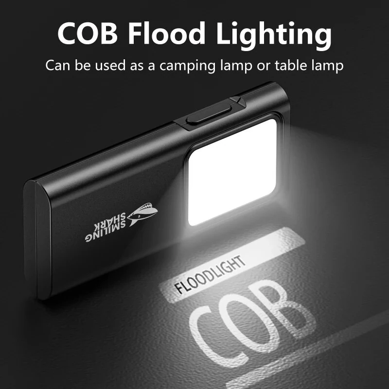 Smiling Shark TIP065 Mini Rechargeable Worklight,COB Floodlight Pocket Flashlight,with Clip Design,for Outdoor Running, Hiking — view 4