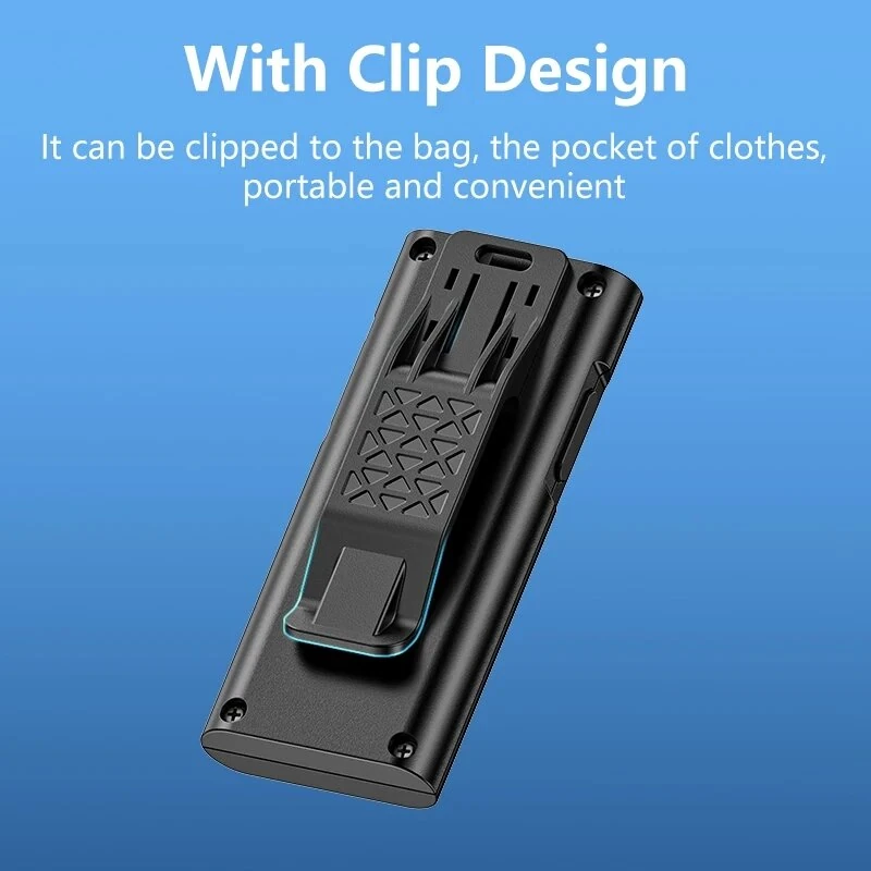 Smiling Shark TIP065 Mini Rechargeable Worklight,COB Floodlight Pocket Flashlight,with Clip Design,for Outdoor Running, Hiking — view 5