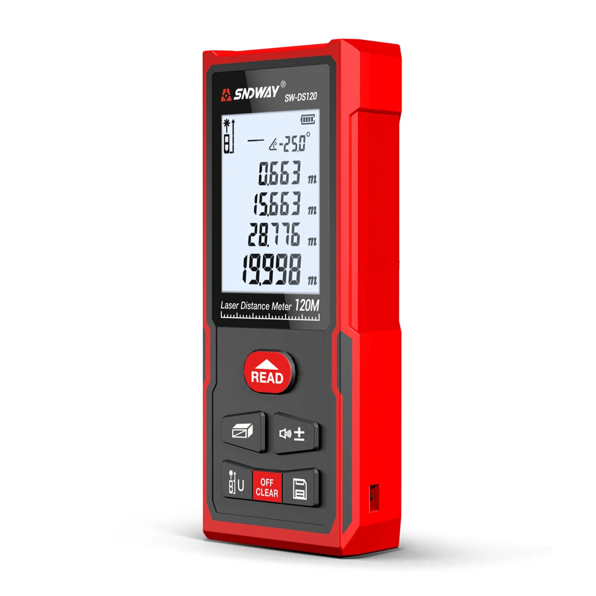 SNDWAY SW 120m 100m 70m 50m Laser Distance Meter Digital Rangefinder Electronic Level with Angle Sensor Backlight Waterproof — view 3