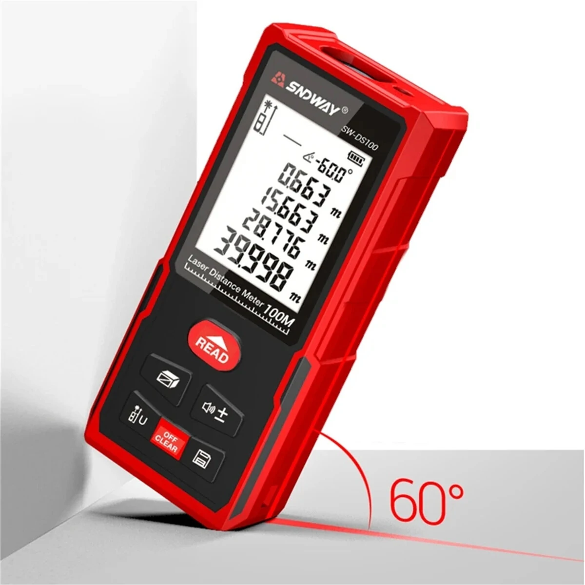 SNDWAY SW 120m 100m 70m 50m Laser Distance Meter Digital Rangefinder Electronic Level with Angle Sensor Backlight Waterproof — view 8