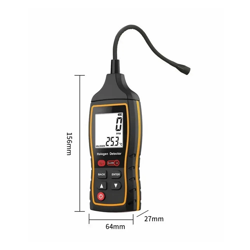 SNDWAY SW-743A Halogen Leak Detector for Car Refrigerants AC Freon CFC HCFC HFC LCD Display 1PPM Sensitivity 0-1000PPM Quick Response Adjustable Alarm — view 6