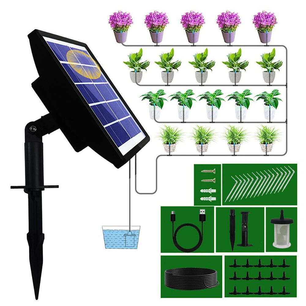 Solar Automatic Timed Watering Device Watering Artifact Sprinkler Drip Irrigation Intelligent Control Irrigation Sprinkler System — Pricio