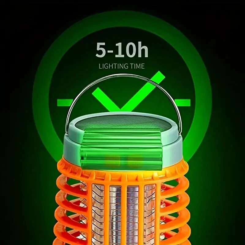 Solar Bug Zapper Light Bulb 3 in 1 Mosquitoes Killer USB Rechargeable Camping Light Flashlight IPX6 Waterproof Portable Light Bulb Zapper for Doorway Corridor Balcony Patio Travel Hiking — view 3