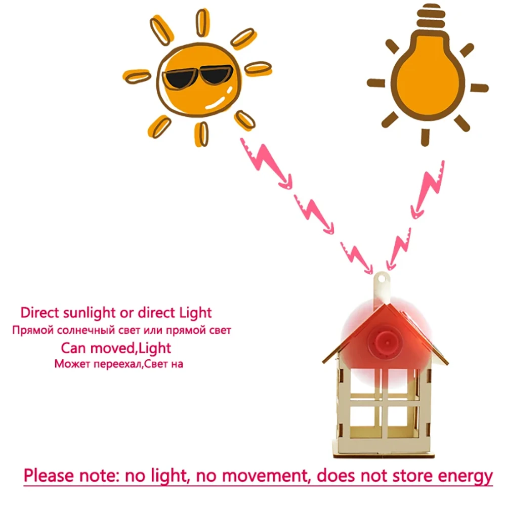 Solar Hut Windmill for Primary School Students Science Technology Small Production Experiment Children DIY Assembly Handmade Teaching Aids Building Toys — view 2