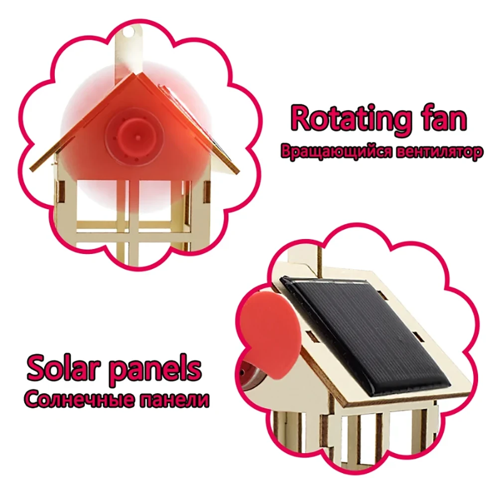 Solar Hut Windmill for Primary School Students Science Technology Small Production Experiment Children DIY Assembly Handmade Teaching Aids Building Toys — view 3