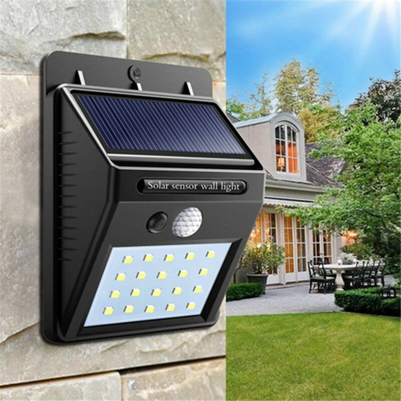 Solar Power 20 LED PIR Motion Sensor Wall Light Waterproof Outdoor Path Yard Garden Security Lamp — Pricio