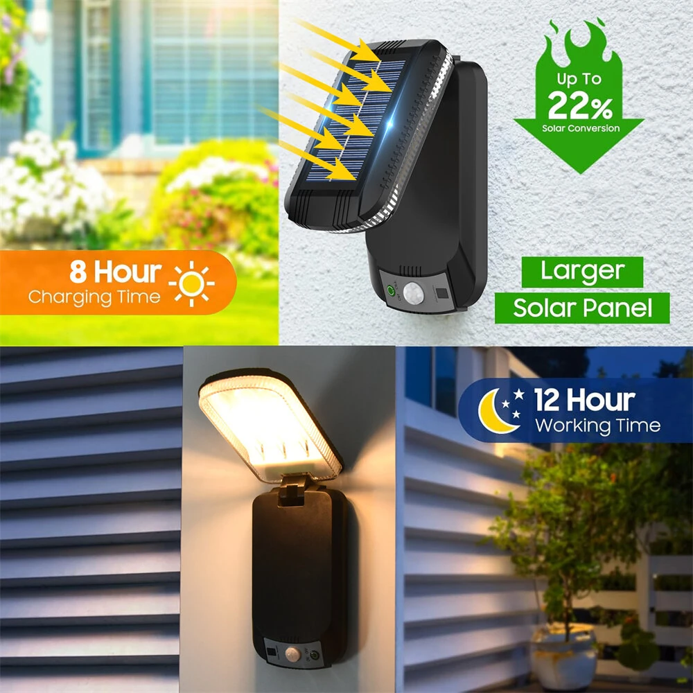 Solar Powered Outdoor Wall Light Remote Control Waterproof 3 Lighting Modes Energy Saving Balcony Garden Decoration Light — view 6