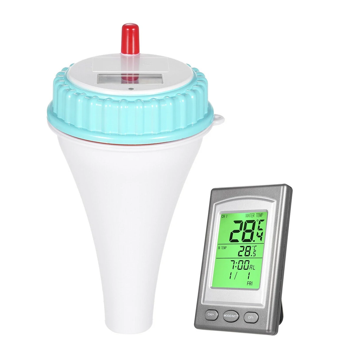 Solar-Powered Wireless Floating Pool Thermometer High Precision Sensor Long-Range Connectivity Easy Use Ideal for Pools Spas Hot Tubs Aquariums — Solar-Powered