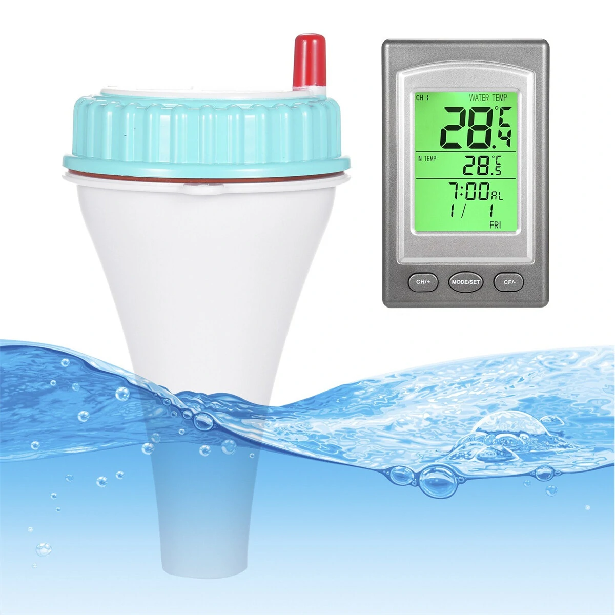 Solar-Powered Wireless Floating Pool Thermometer High Precision Sensor Long-Range Connectivity Easy Use Ideal for Pools Spas Hot Tubs Aquariums — view 4
