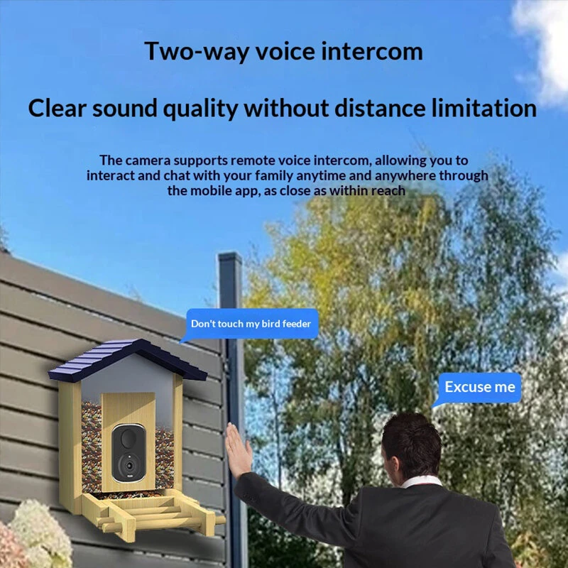 Solar Security Camera 3MP HD AI Bird Detections PIR Motion Sensor Two-Way Audio Color Night Vision Weatherproof Rechargeable Battery Wireless Outdoor Camera — view 4