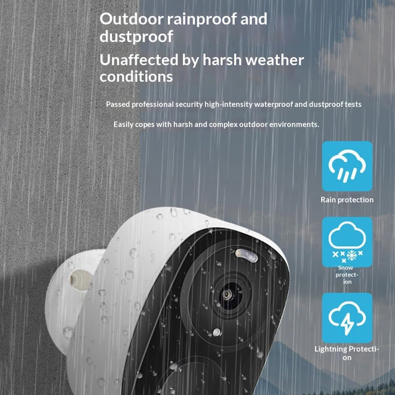 Solar Security Camera 3MP HD AI Bird Detections PIR Motion Sensor Two-Way Audio Color Night Vision Weatherproof Rechargeable Battery Wireless Outdoor Camera — view 5