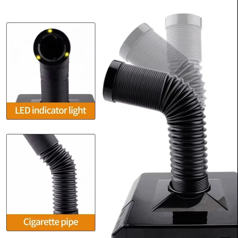 Soldering Iron Fume Extractor 60W LED Light Activated Carbon Filter Portable Smoking Device Adjustable Arm ESD Safe Flux Removal Tool — view 6