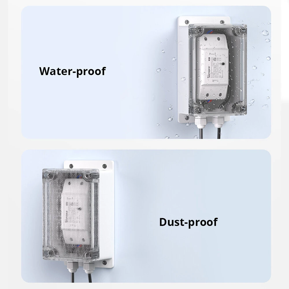SONOFF IP66 Waterproof Junction Box Water-resistant Impact Shell Compatible with BASICR2/BASICR4/RFR2 Smart WiFi Switches — view 4