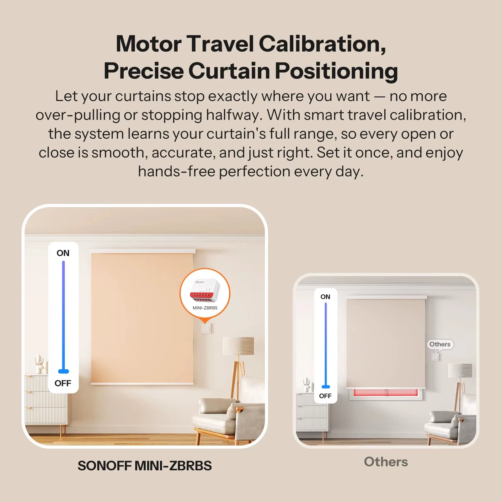 SONOFF MINI-ZBRBS Zigbe Smart Roller Shutter Switch Mini Size Smart Scene Signal Booster Percentage Adjustment Transform Curtains Switch — view 6