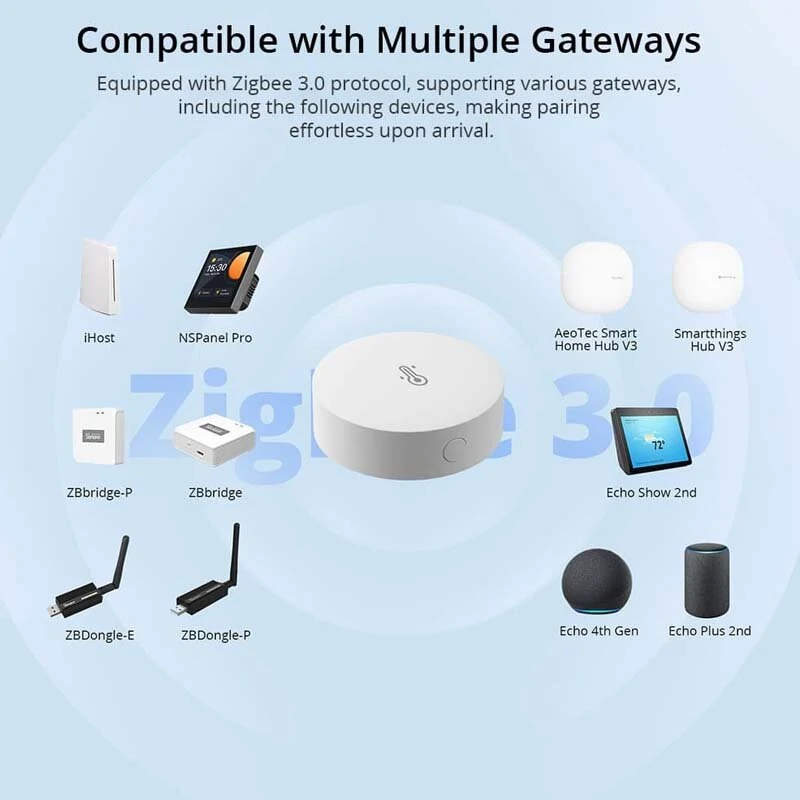 SONOFF SNZB-02P Wireless Zigbee3.0 Temperature Humidity Sensor Smart Home Alert Works with SONOFF iHost NSPanel Pro ZB Bridge Pro ZBDongle-E — view 8