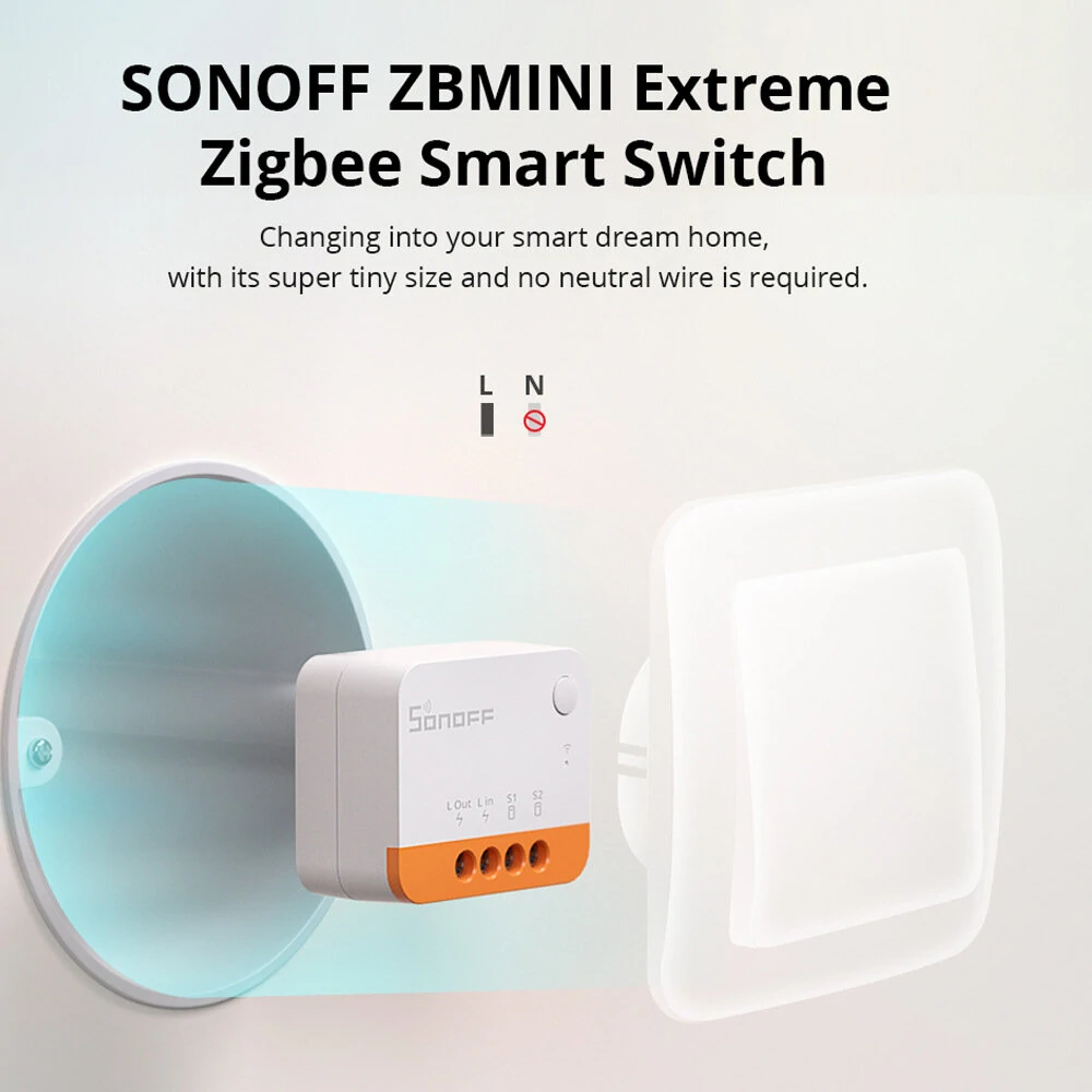 Sonoff ZBMINIL2 Smart Zigbe3.0 Switch No Neutral Required Intelligent Two-way Control Relay Module Timer Voice Control with Alexa Google Zigbe Hubs — view 6