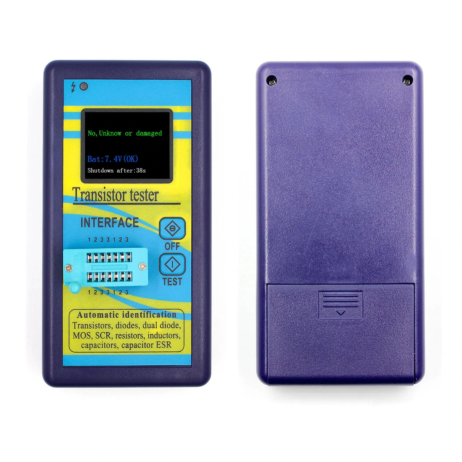 Special Version Multi-purpose Transistor Tester 128*160 Diode Thyristor Capacitance Resistor Inductance MOSFET ESR LCR Meter — view 6