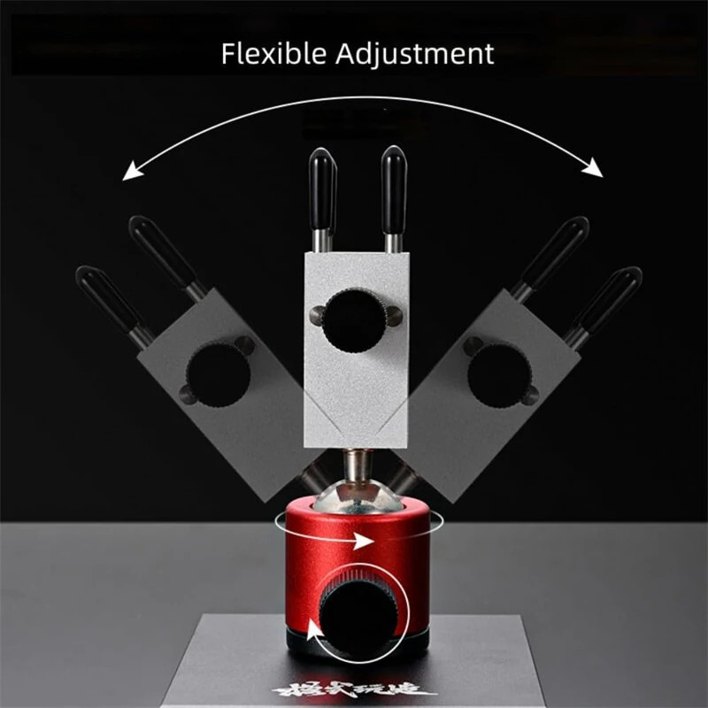 Spherical Rotating Bench Top Vise Metal Base 360 Degree Clamp Adjustable Silicone Protective Sleeves Ideal for Hobby Craft Jewelry Electronics Watch Model — view 4