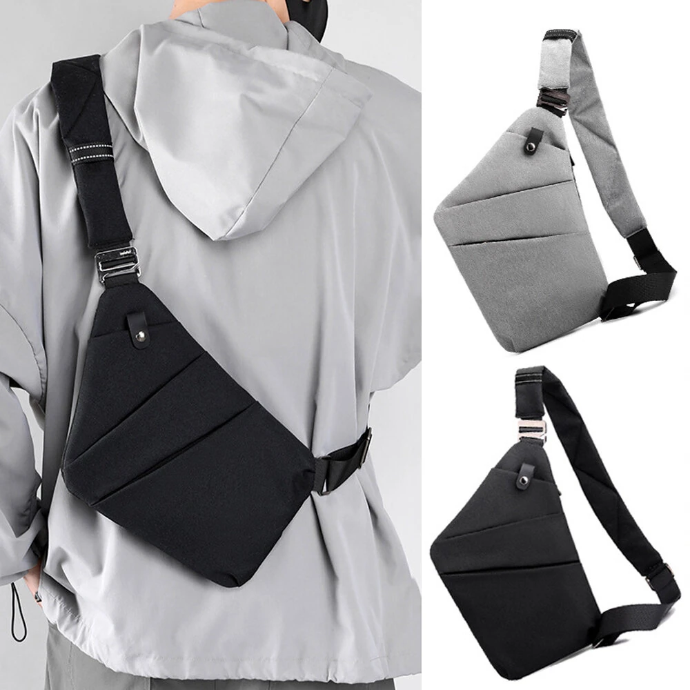 Sports Anti-Theft Thin Chest Bag Lightweight Close-fitting Travel Sling Bag Waterproof Zipper layered Storage Crossbody Bag