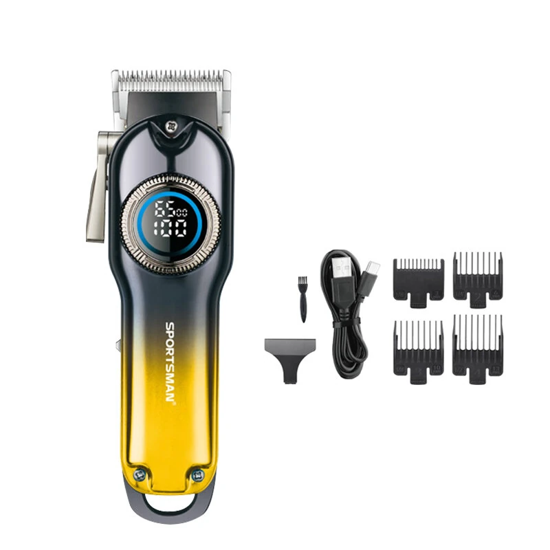 SPORTSMAN Professional Electric Hair Clipper LCD Screen Display 1500mAh Lithium Battery Salon Electric Hair Trimmer
