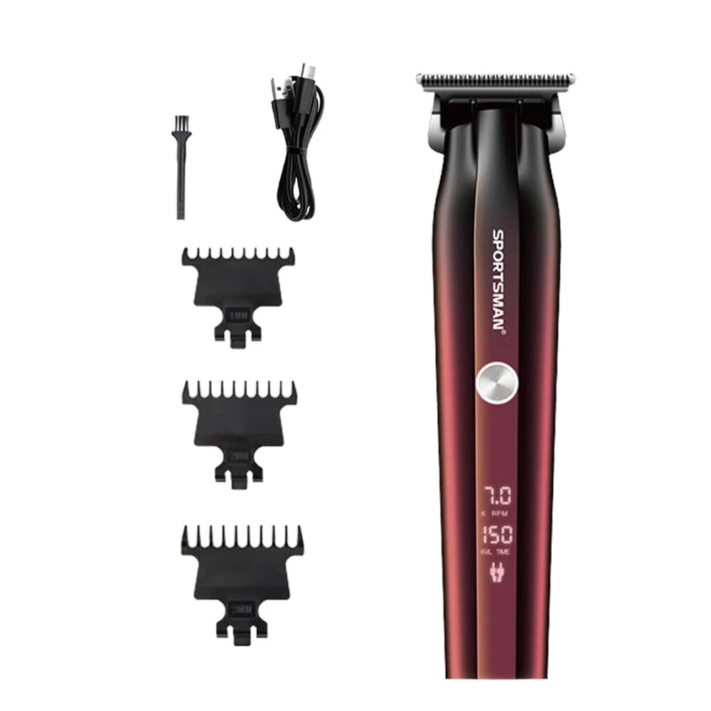 SPORTSMAN SM-749 Cordless Hair Clipper for Men Rechargeable 1500mAh Trimmer with Stainless Steel Blades & Adjustable Cutting Lengths