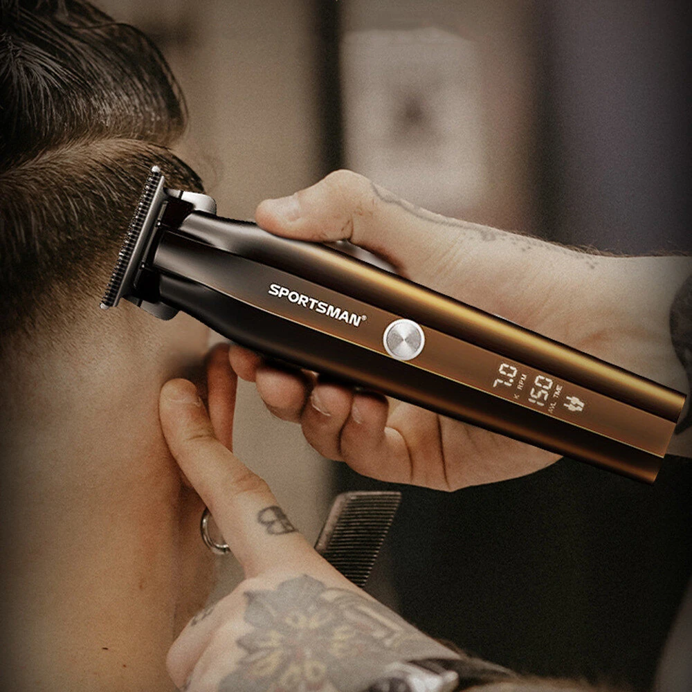 SPORTSMAN SM-749 Cordless Hair Clipper for Men Rechargeable 1500mAh Trimmer with Stainless Steel Blades & Adjustable Cutting Lengths — view 3
