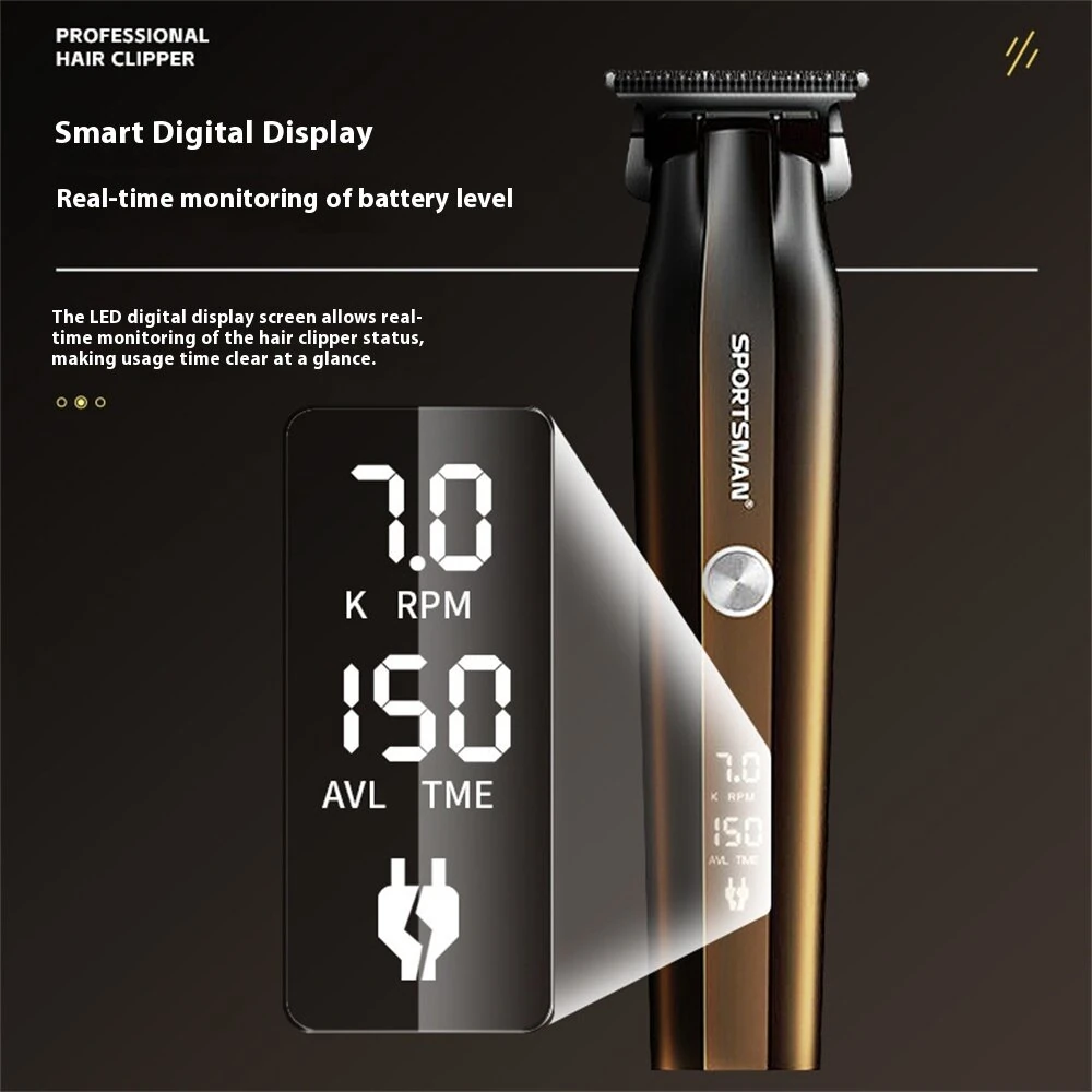 SPORTSMAN SM-749 Cordless Hair Clipper for Men Rechargeable 1500mAh Trimmer with Stainless Steel Blades & Adjustable Cutting Lengths — view 6