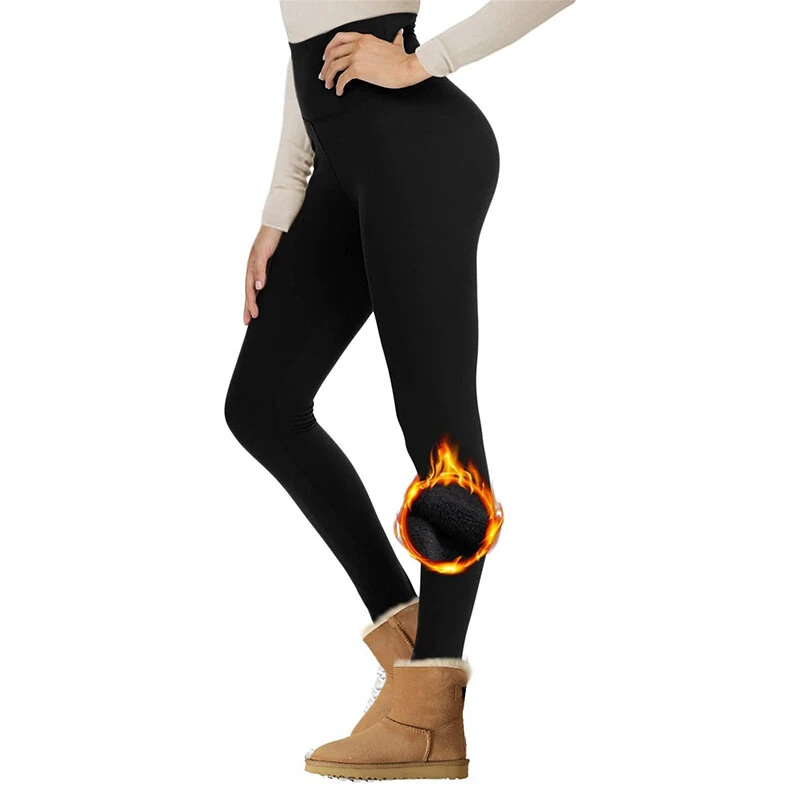 Sportswear Gym Warm Thermals Fleece Leggings for Women Winter High Waist Yoga Pant Fitness Sport Warm Pants Fitness Sport Running Cycling Workout Clothes — Sportswear
