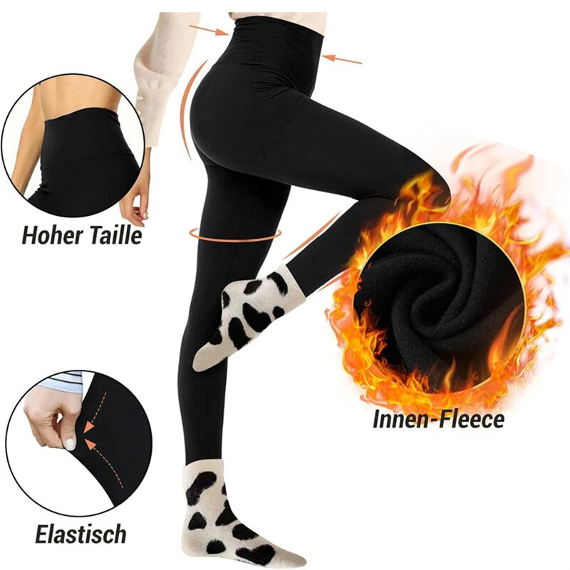 Sportswear Gym Warm Thermals Fleece Leggings for Women Winter High Waist Yoga Pant Fitness Sport Warm Pants Fitness Sport Running Cycling Workout Clothes — view 5