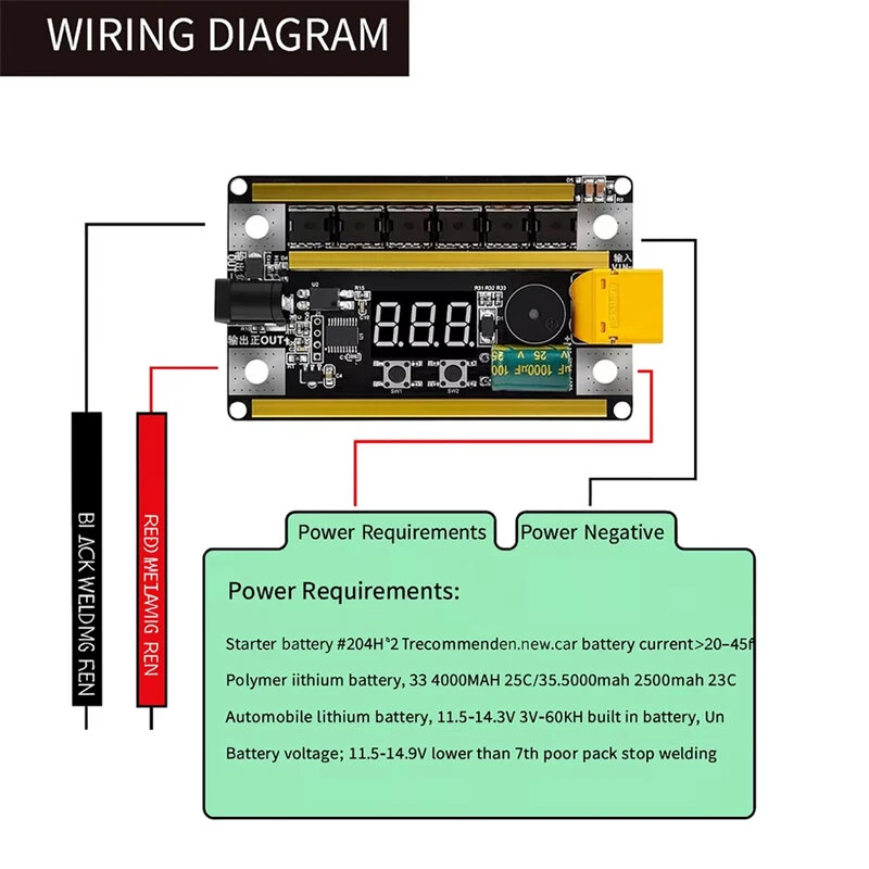Spot Welder Kit Digital Control Board 2400A Peak Current 99 Adjustable Gears 8-24V High Precision Welding for 18650 Battery Nickel Sheets — view 4