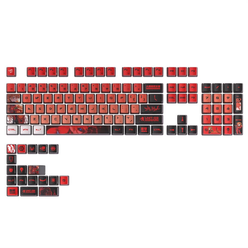 SPYSELF 122 Keys EVA Asuka PBT Pudding Keycap Set OEM Profile Five-sided Sublimation Translucent Custom Keycaps for Mechanical Keyboards — view 2