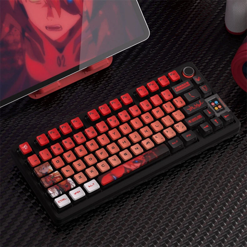 SPYSELF 122 Keys EVA Asuka PBT Pudding Keycap Set OEM Profile Five-sided Sublimation Translucent Custom Keycaps for Mechanical Keyboards — view 4
