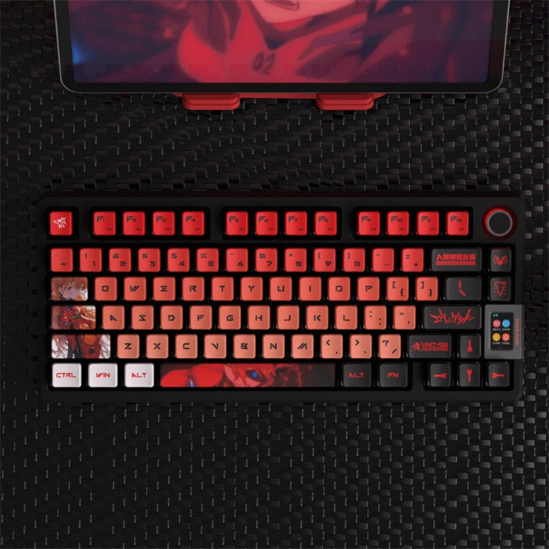 SPYSELF 122 Keys EVA Asuka PBT Pudding Keycap Set OEM Profile Five-sided Sublimation Translucent Custom Keycaps for Mechanical Keyboards — view 5