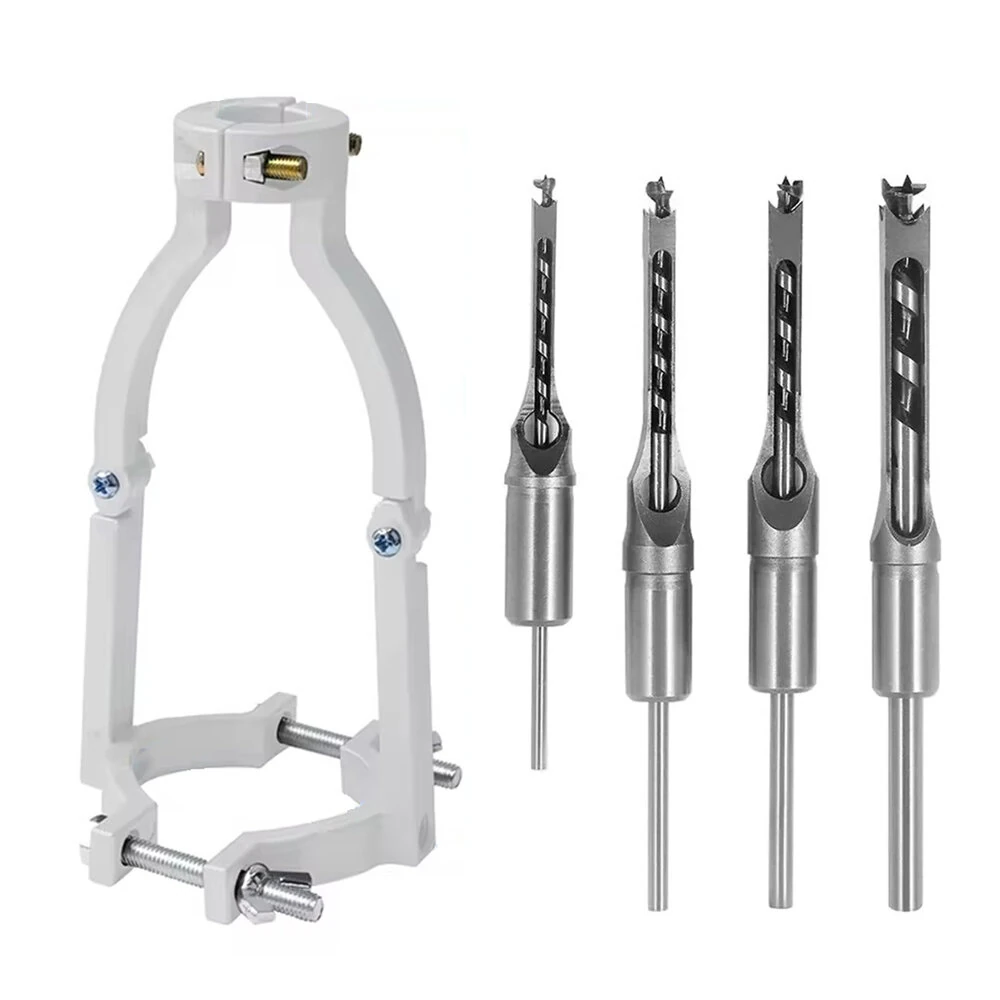 Square Hole Drill Bit Adapter Drill Bit Fixing Bracket Professional Attachment Joint Mortiser Bit for Woodworking Tools — image 1