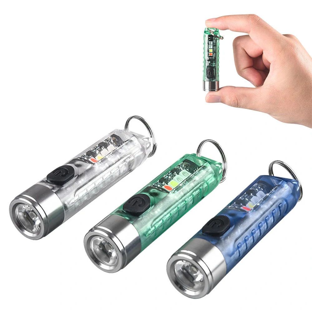 SST20 400LM Portable Mini Outdoor Key Chain Flashlight with Multi-light Source Side Light TYPE-C Rechargeable Multi-functional Mini LED Torch — SST20