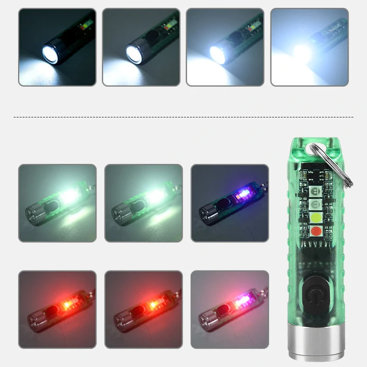 SST20 400LM Portable Mini Outdoor Key Chain Flashlight with Multi-light Source Side Light TYPE-C Rechargeable Multi-functional Mini LED Torch — view 4