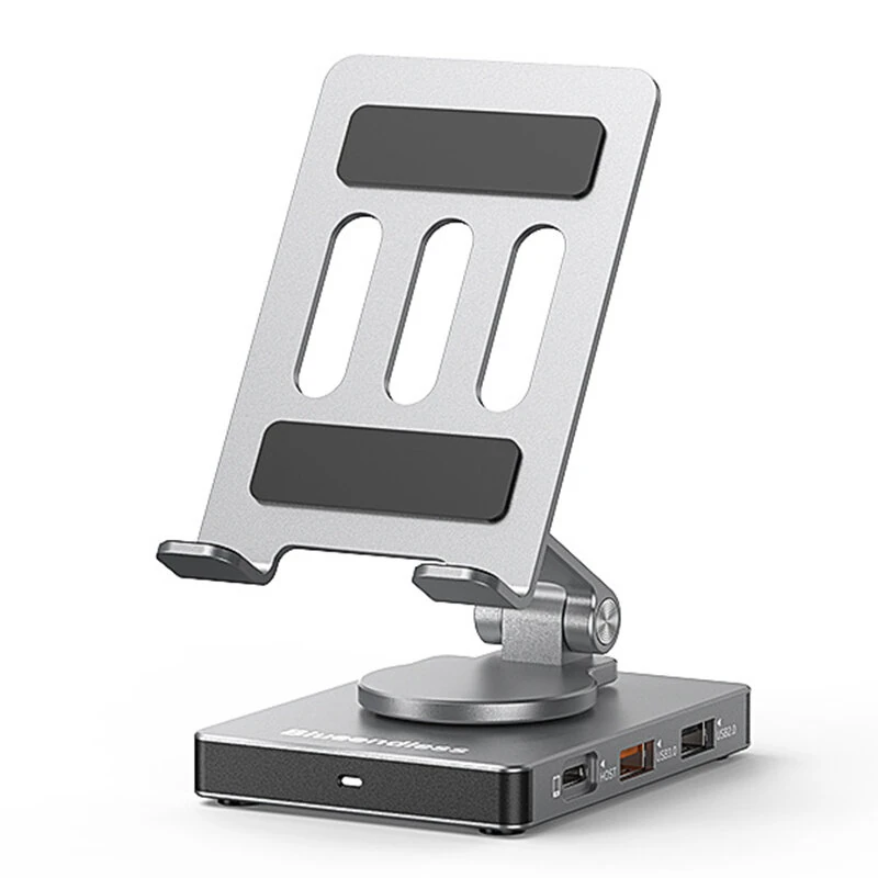 ST803 8-in-1 Switch 2 Phone Stand base Dock Station Multiport  Aluminum Alloy Extension Bracket Foldable Design Compatible with Phone Switch Tablet Steamdeck — ST803