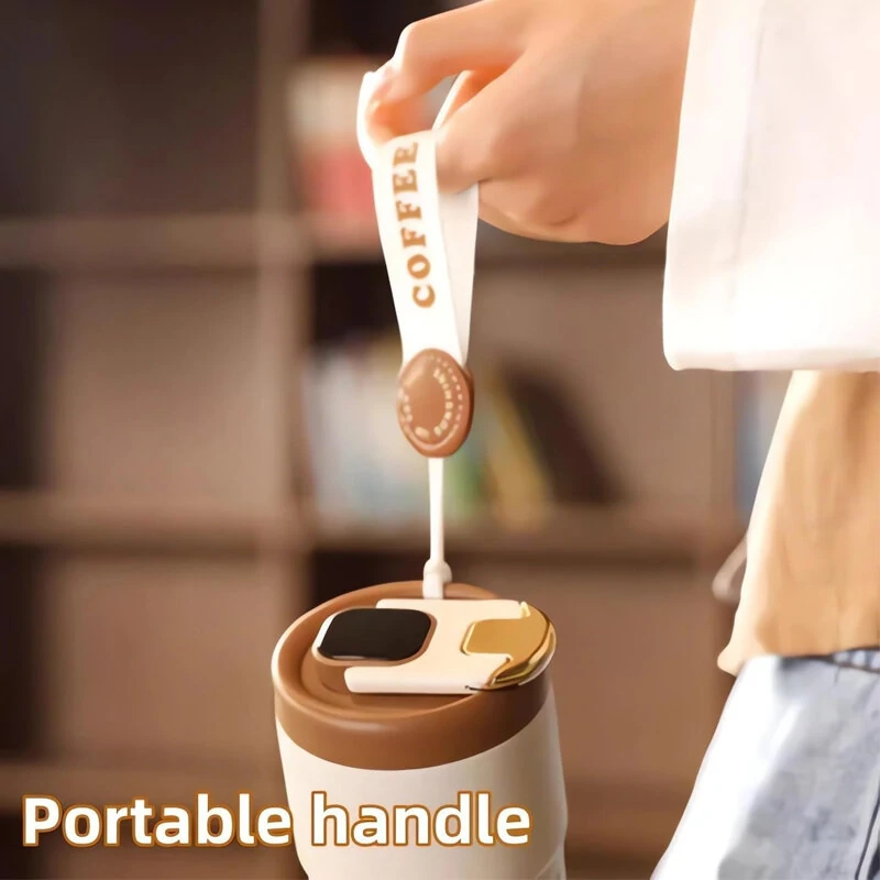 Stainless Steel 316 Smart Thermal Cup with Intelligent Temperature Display 450ml Capacity Perfect Office Coffee Mug Portable with One-Button Flip-top Lid Ideal for Travel — view 5