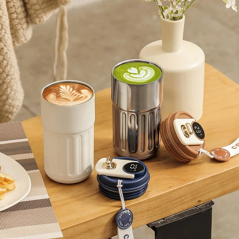 Stainless Steel 316 Smart Thermal Cup with Intelligent Temperature Display 450ml Capacity Perfect Office Coffee Mug Portable with One-Button Flip-top Lid Ideal for Travel — view 8