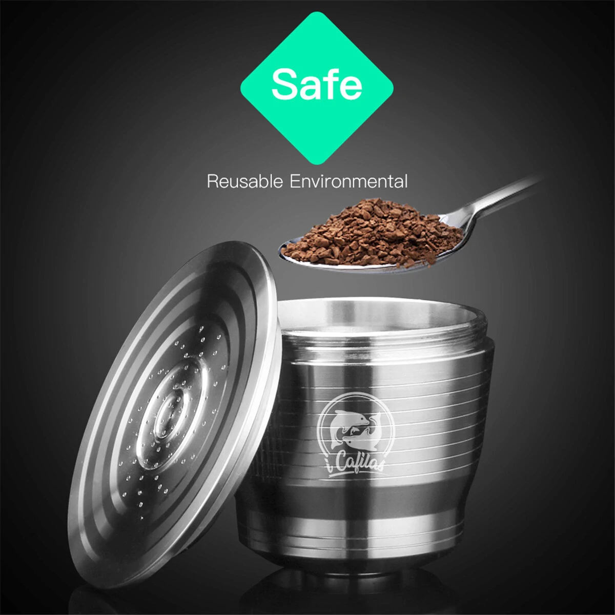 Stainless Steel Coffee Capsule Cup Reusable Refillable Kit For Nespresso U Machine — view 4