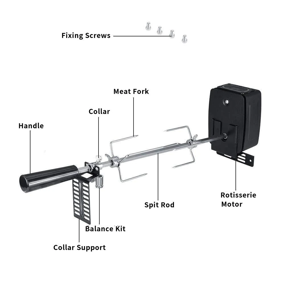 Stainless Steel Electric Barbecue Grill Barbecue Supplies Household BBQ Grill Barbecue Tool Set Automatic Barbecue Stick Outdoor Camping BBQ Barbecue Rack Kit — view 5