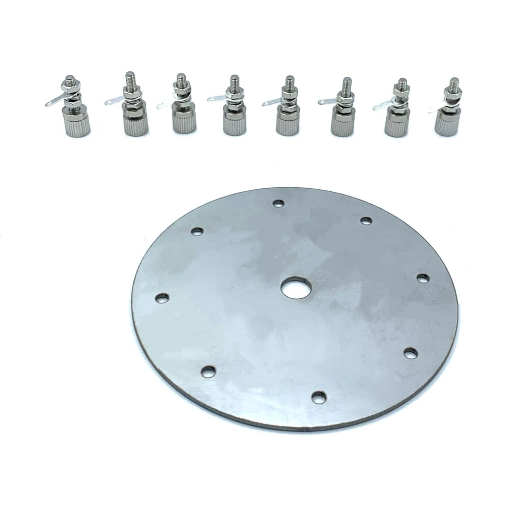 Stainless Steel Ground Plate for GP Antenna 11cm Diameter 8 Terminal Connectors Compatible with JPC12 PAC12 Shortwave Signal Stability — Pricio