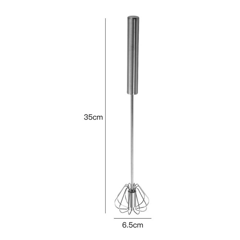 Stainless Steel Semi-Automatic Egg Beater Press Rotating Egg Beater Stir Bar Household Cream Egg Mixer Baking Gadget — view 7