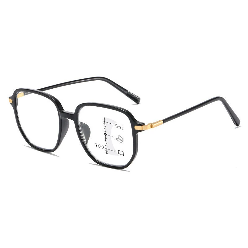 Stylish Progressive Multifocal Reading Glasses Anti-Blue Light Computer Eyewear Fashion Frame Readers for Near Far Vision