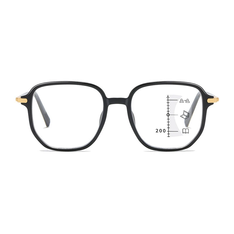 Stylish Progressive Multifocal Reading Glasses Anti-Blue Light Computer Eyewear Fashion Frame Readers for Near Far Vision — view 2